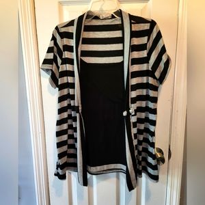 Lavish short sleeve striped top